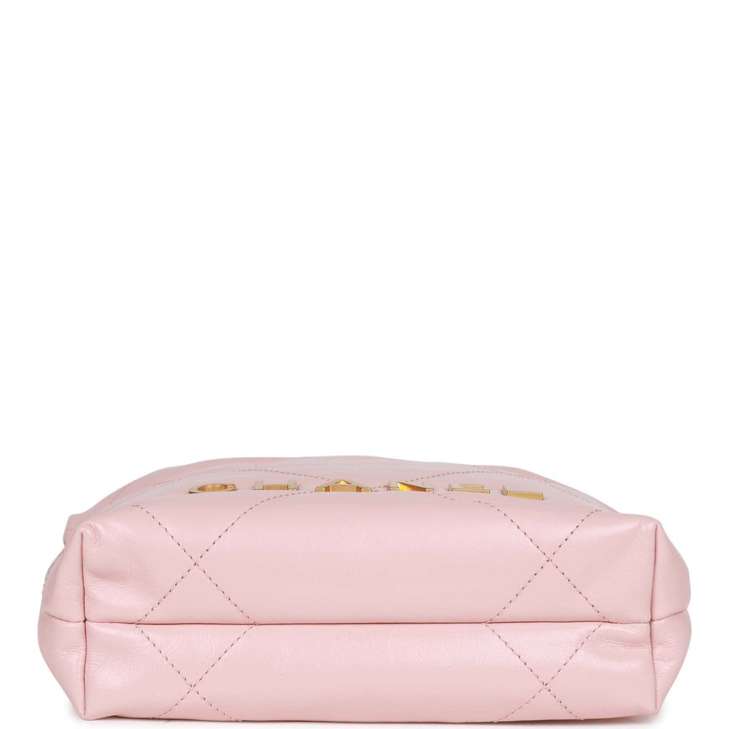 Chanel Mini 22 Bag Pink Calfskin Gold Hardware