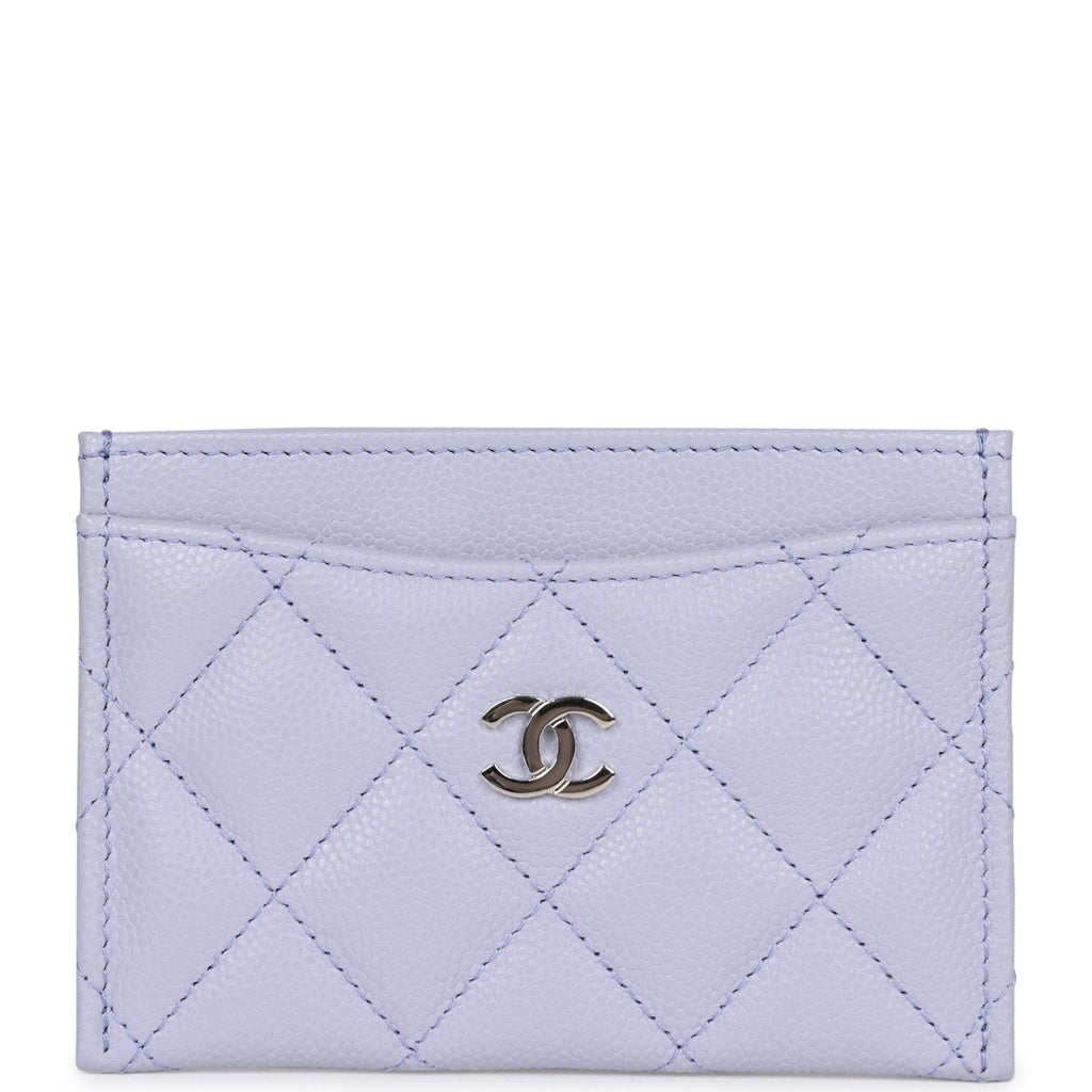 Chanel Card Holder Wallet Lilac Caviar Silver Hardware