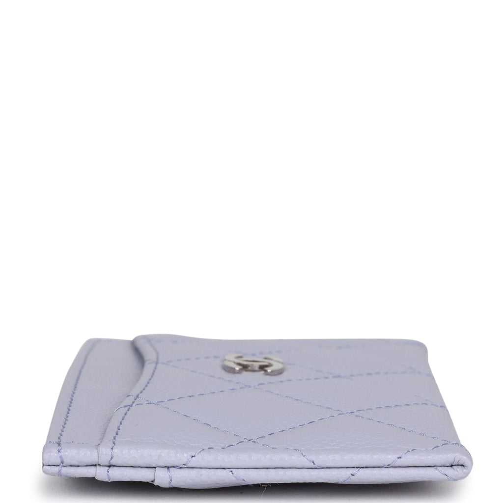 Chanel Card Holder Wallet Lilac Caviar Silver Hardware