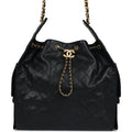 Chanel Medium 25 Hobo Bag Black Caviar Antique Gold Hardware
