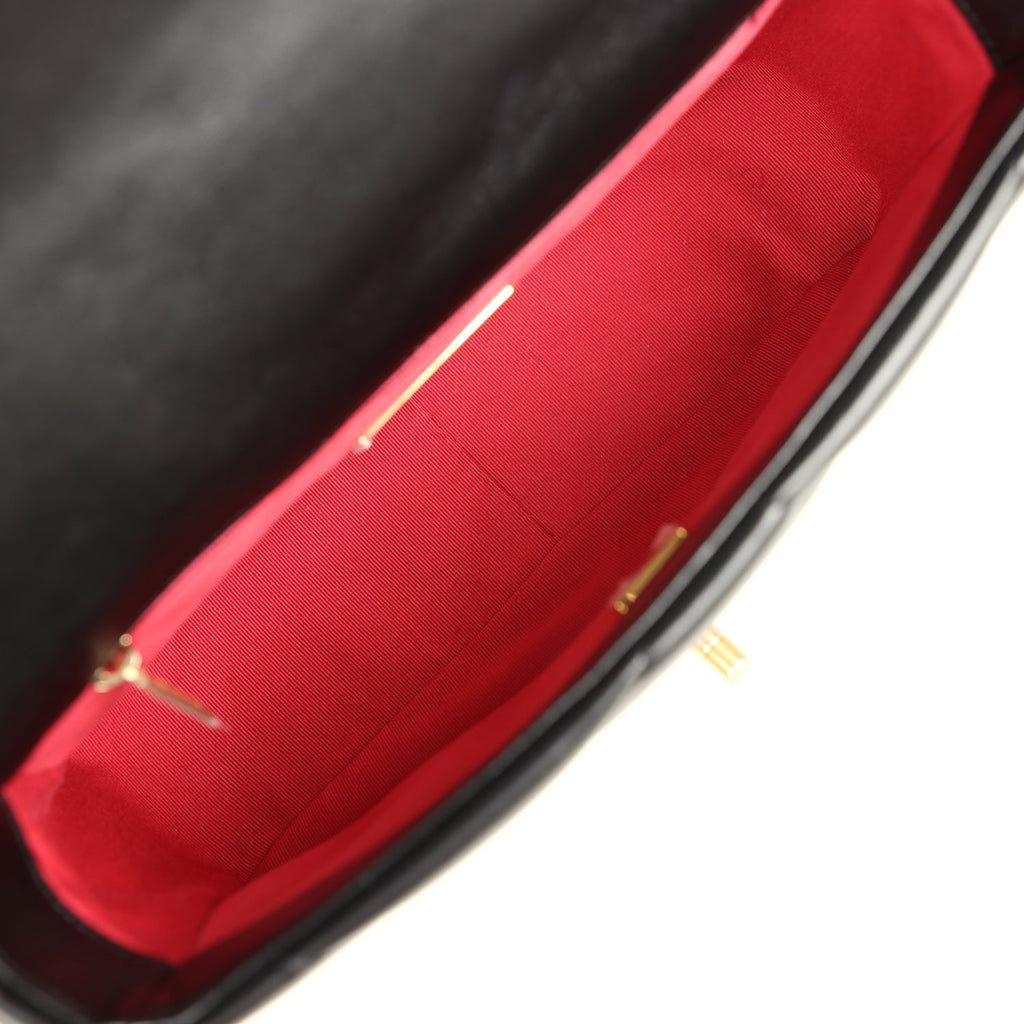 Chanel 19 Black Shiny Lambskin Leather Bag