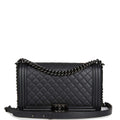 Chanel New Medium Boy Bag SO Black Calfskin Black Hardware