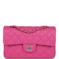 Chanel Small Classic Double Flap Pink Caviar Light Gold Hardware