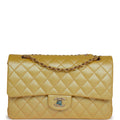 Chanel Medium Classic Double Flap Bag Yellow Iridescent Caviar Light Gold Hardware