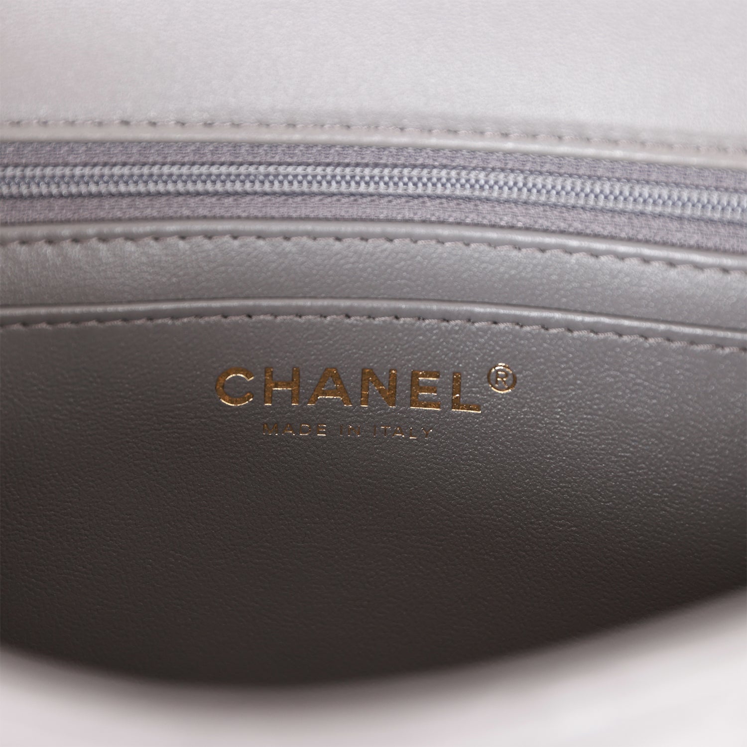Chanel Mini Rectangular Flap Bag with Top Handle Dark Grey Lambskin Light Gold Hardware