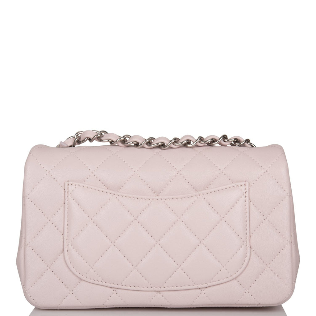 Chanel Mini Rectangular Flap Bag Light Purple Lambskin Silver Hardware