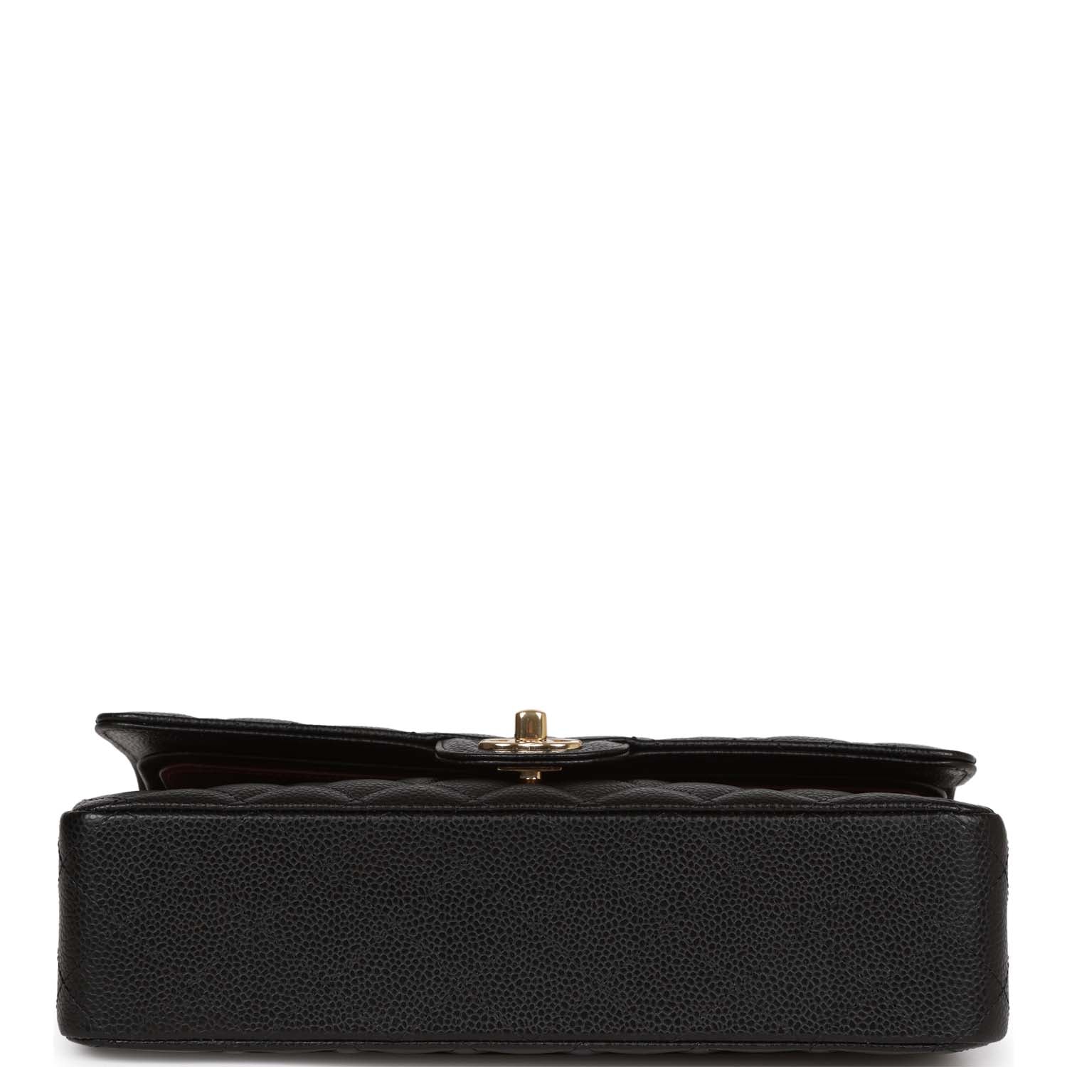 Chanel Medium Classic Double Flap Bag Black Quilted Caviar Gold Hardware