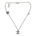 Chanel Iridescent Crystal Ruthenium CC Pendant Necklace