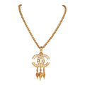 Chanel Vintage Gold Plated Fringe CC Pendant Necklace