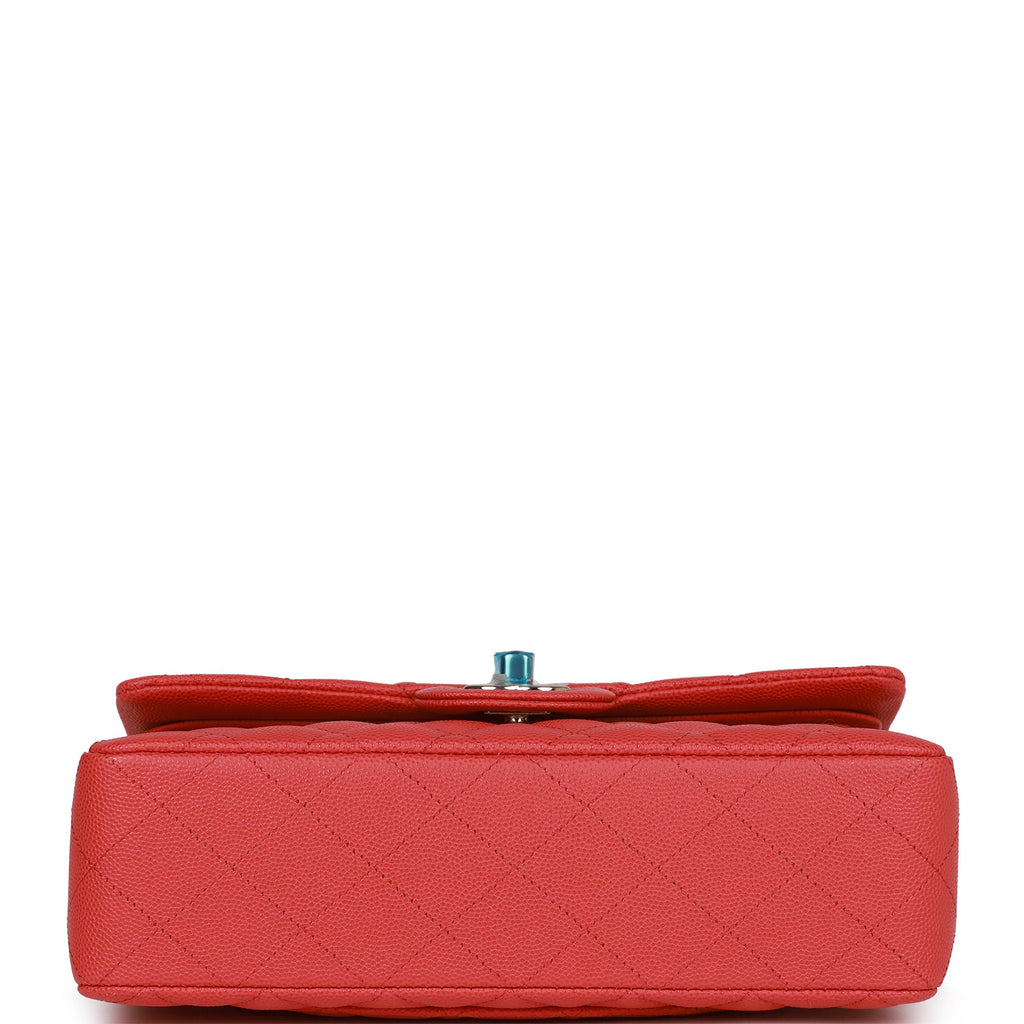 Chanel Small Classic Double Flap Red Caviar Light Gold Hardware
