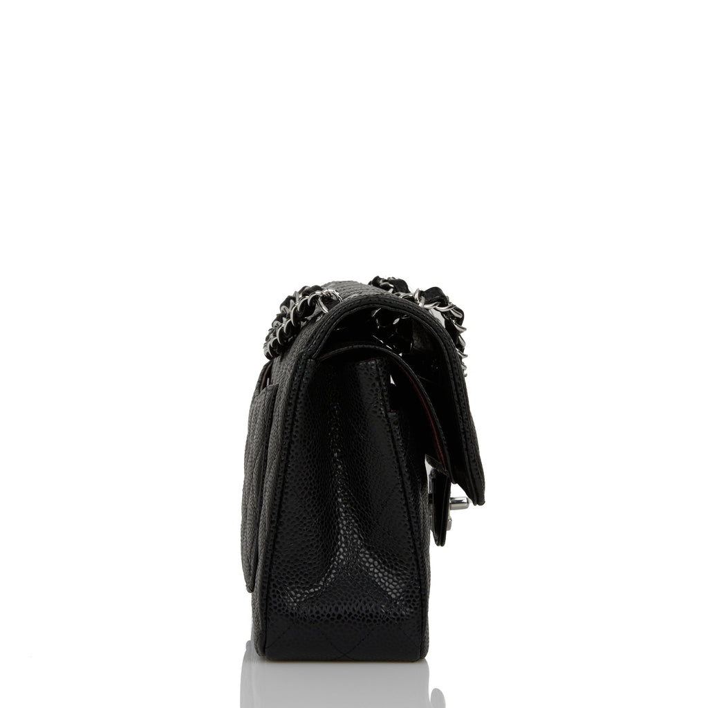 Chanel Small Classic Double Flap Black Caviar Silver Hardware