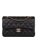 Chanel Small Classic Double Flap Bag Black Lambskin Rose Gold Hardware