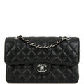 Chanel Small Classic Double Flap Black Caviar Silver Hardware
