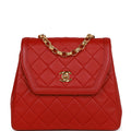 Chanel Vintage Trapeze Flap Bag Red Lambskin Gold Hardware