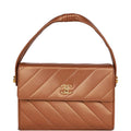 Chanel Vintage Flap Bag Bronze Diagonal Quilted Calfskin Gold Hardware