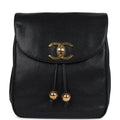 Chanel Vintage Medium CC Backpack Black Caviar Gold Hardware