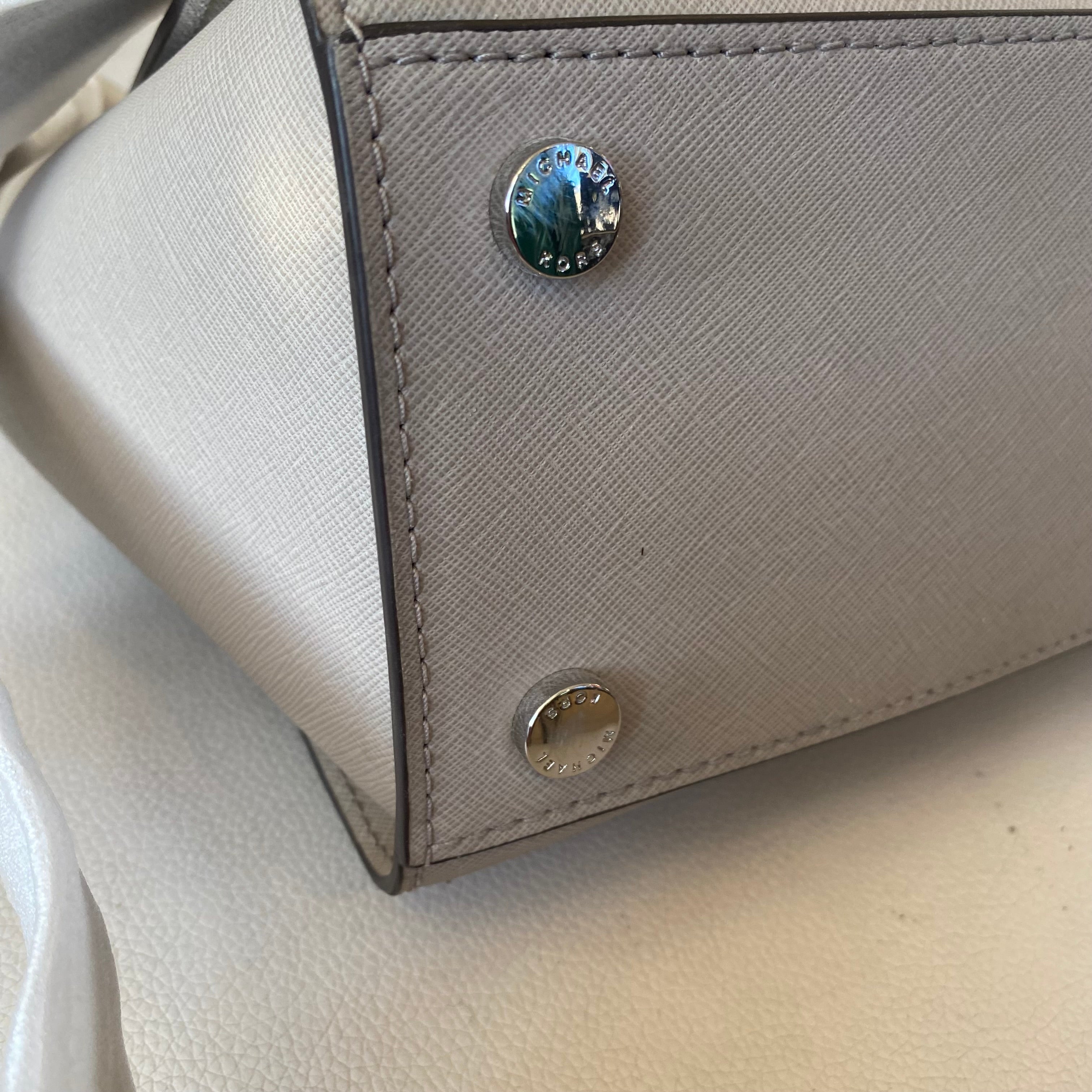 MICHAEL KORS Selma Studded Handbag Light Gray NWOT