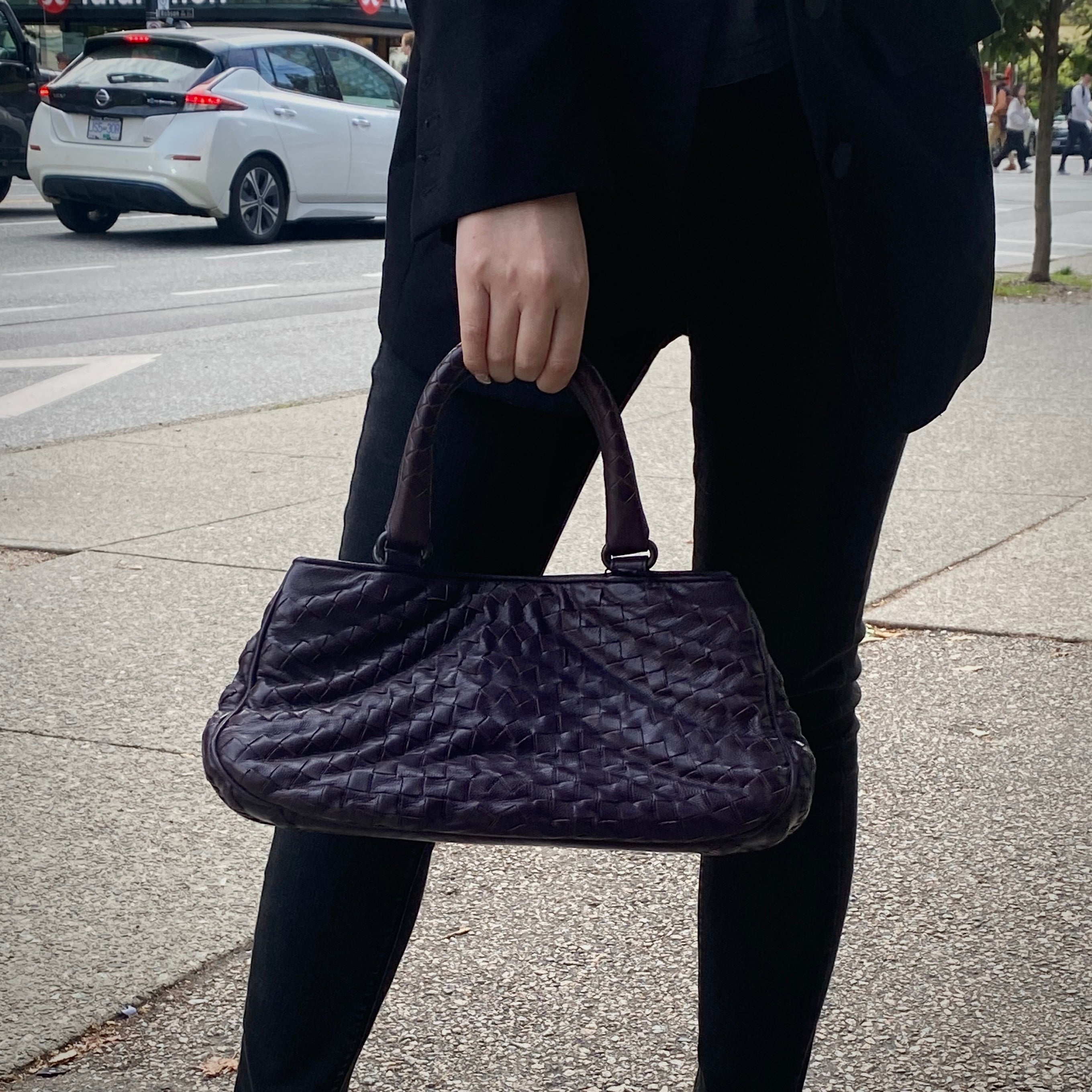 Bottega Veneta Purple Intrecciato Leather Tote