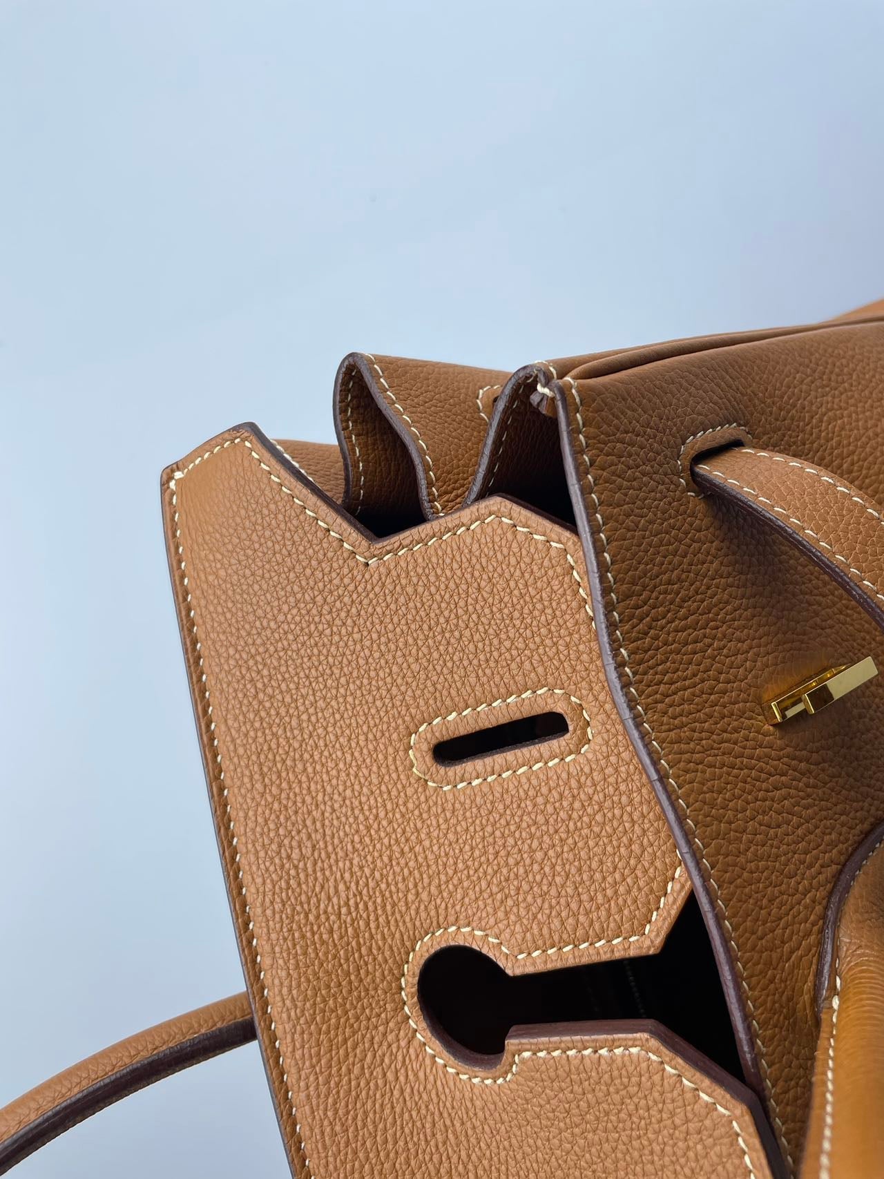 Hermes   Birkin 35 in gold vintage Togo leather