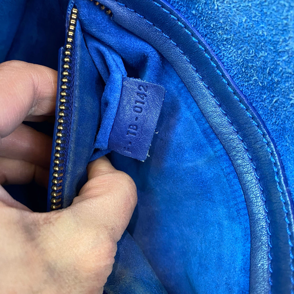 CELINE Phantom Leather Tote Shoulder Bag Blue