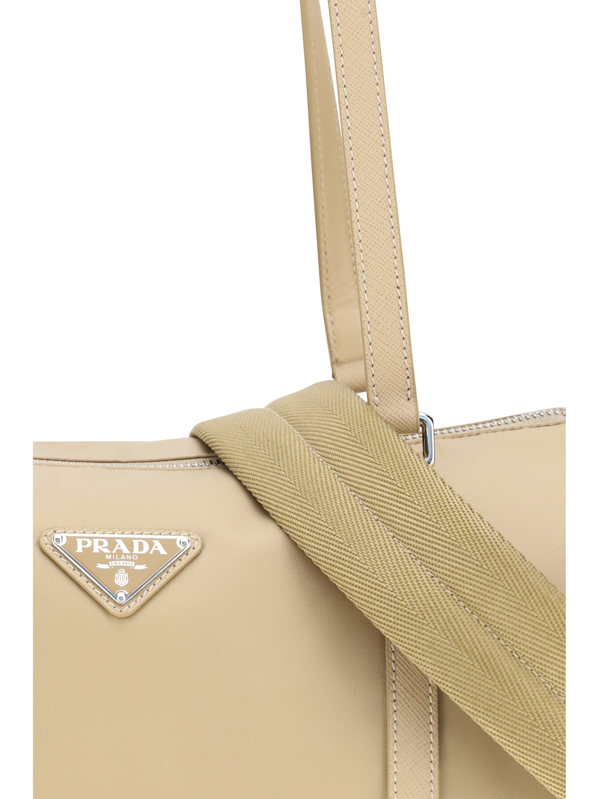 Prada Women Large Re-Nylon And Saffiano Shoulder Bag