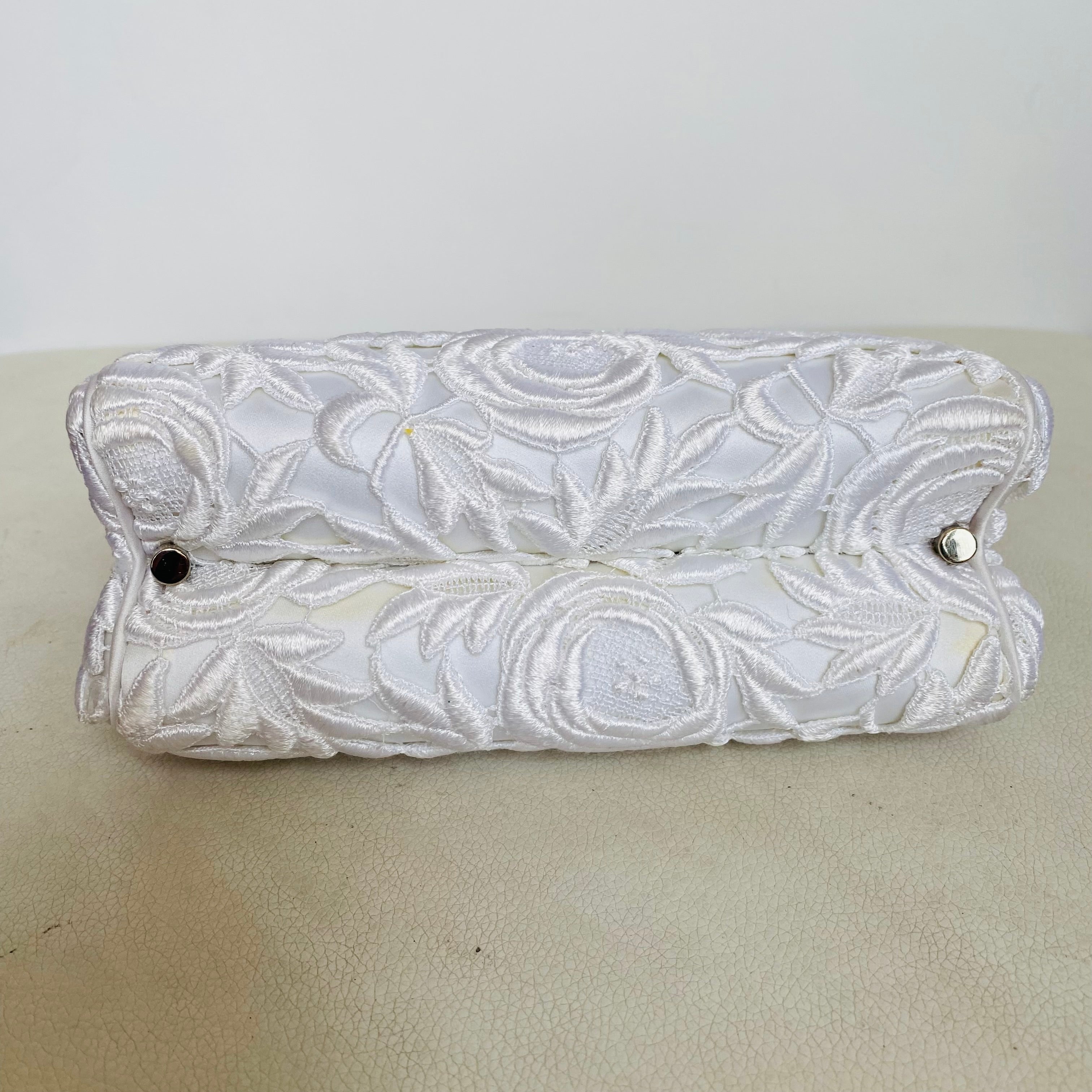 JUDITH LEIBER White/Crystal Shoulder Bag Bridal Handbag