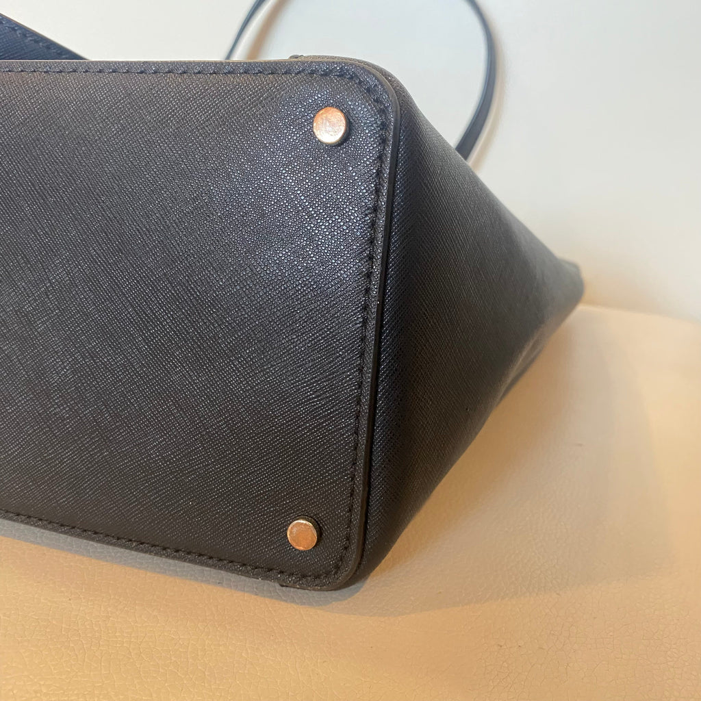 KATE SPADE Cameron Pocket Black Leather Tote