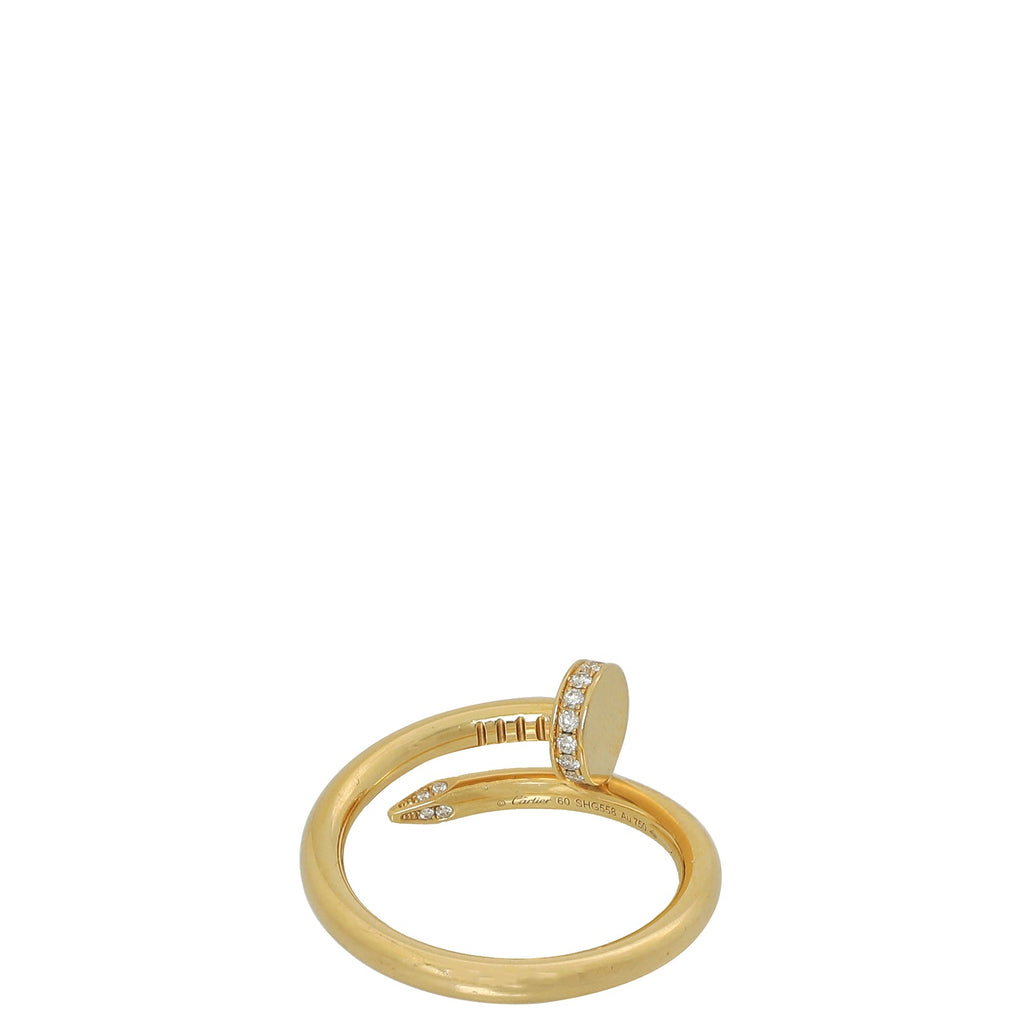 Cartier 18K Rose Gold 22 Diamond Juste Un Clou Ring 60