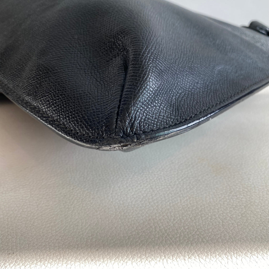 CHANEL Logo Caviar Black Leather Tote Shoulder Bag
