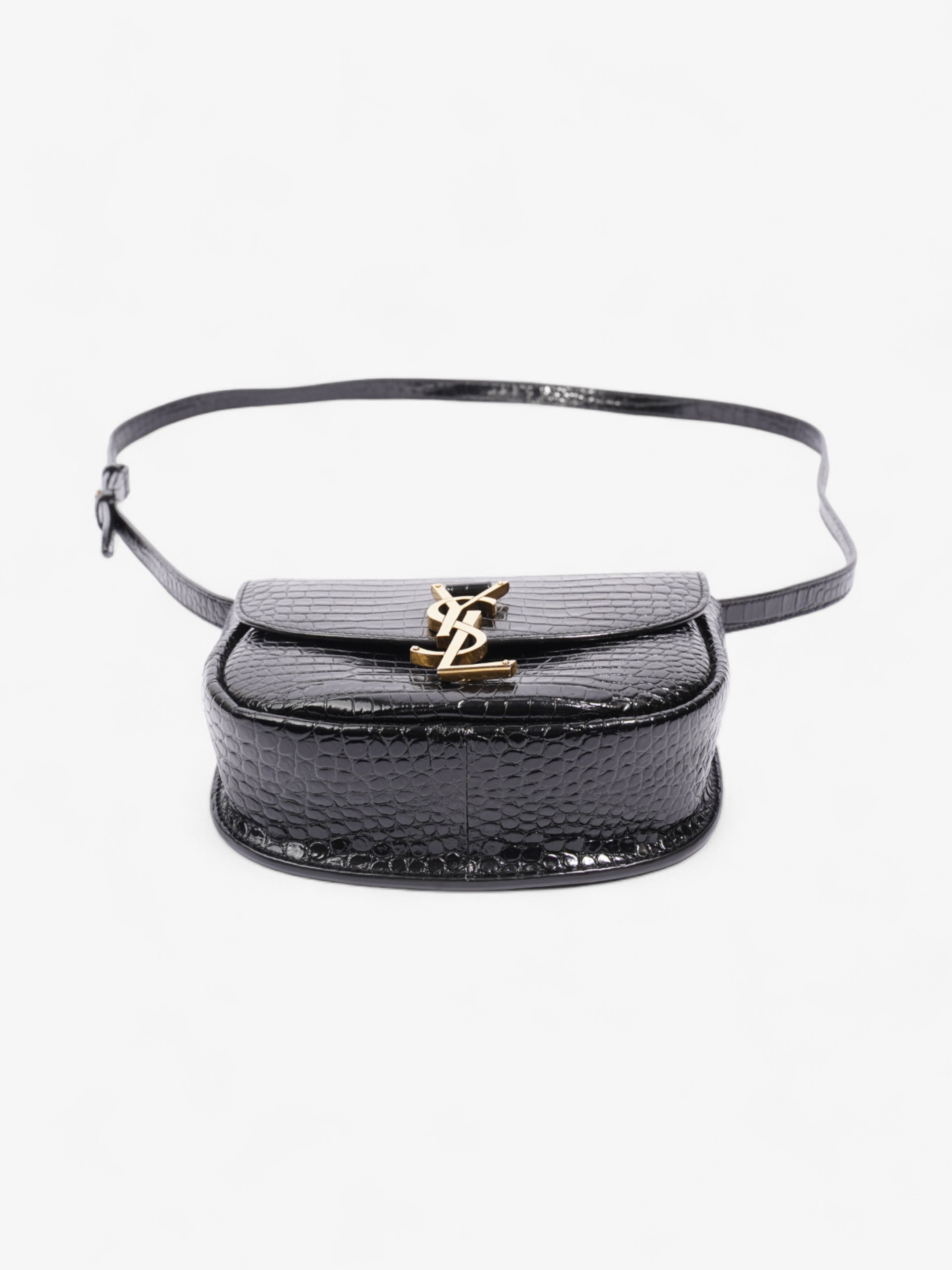 Saint Laurent Kaia Shoulder Bag Black Embossed Leather Small