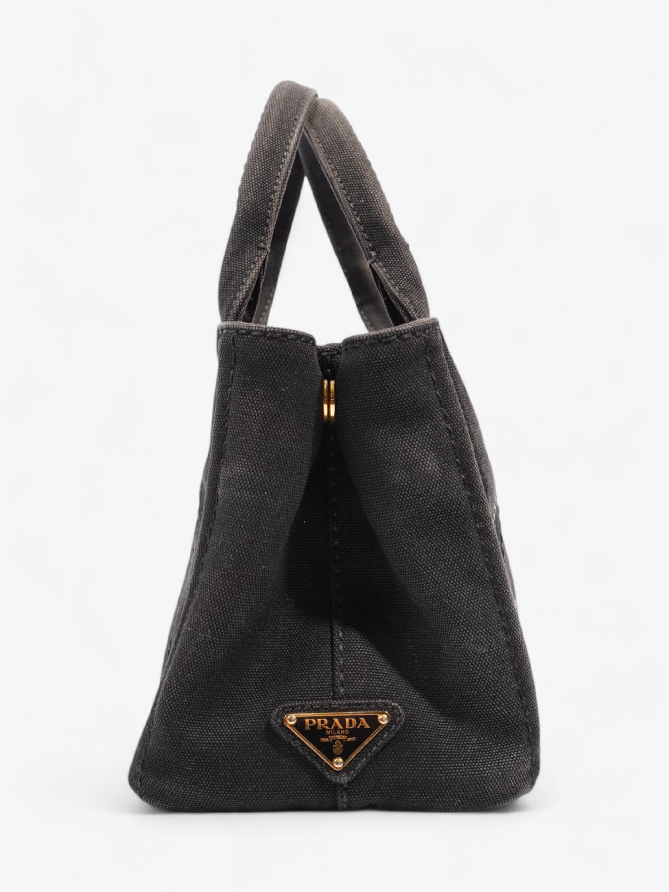 Prada Canvas Tote Black / White Cotton