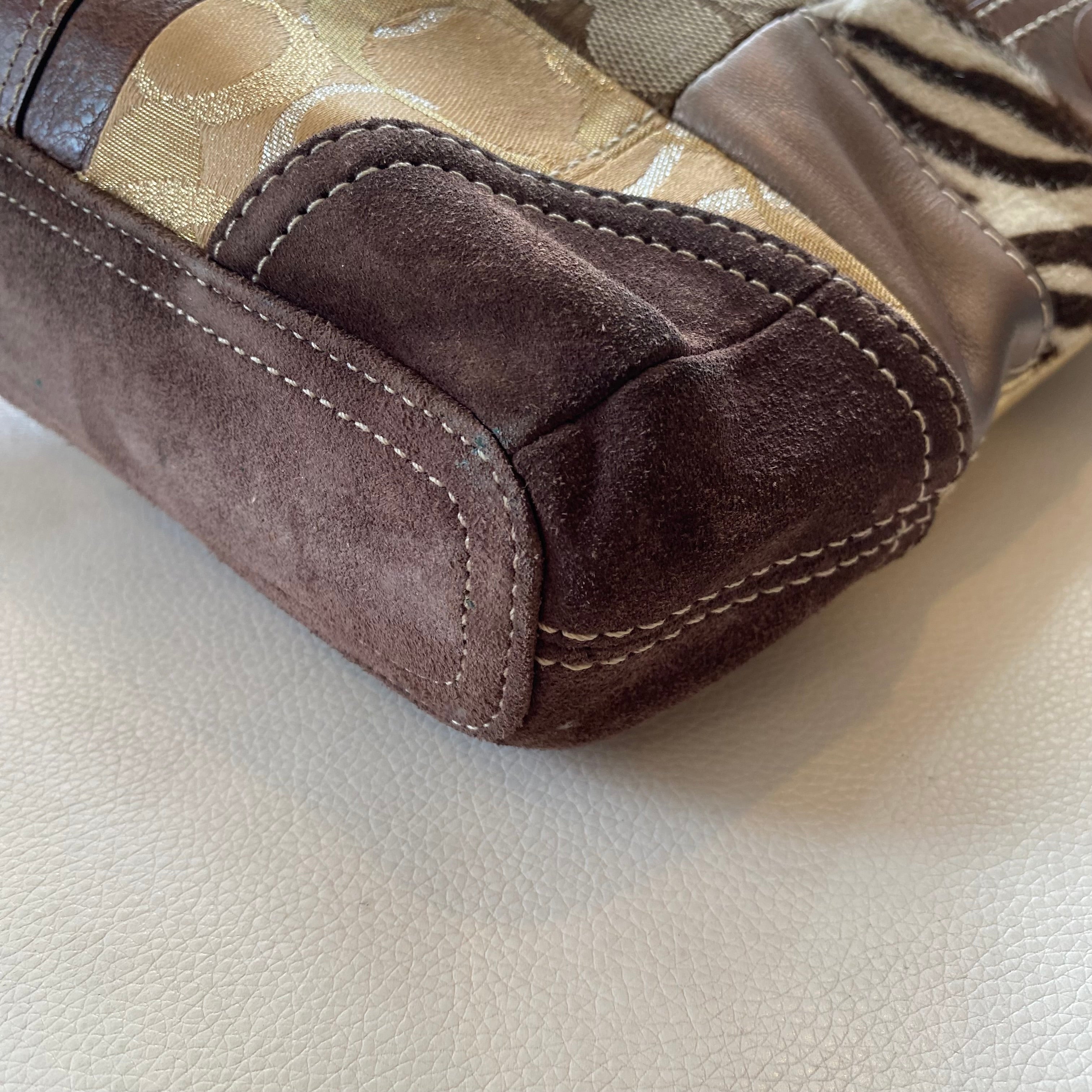 COACH Signature Patchwork Shoulder Bag/ Crossbody Bag