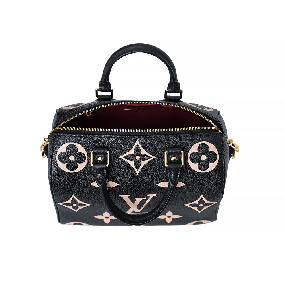 Bicolour Monogram Empreinte Leather Speedy Bandouliere 25 - 2 (Rented Out)