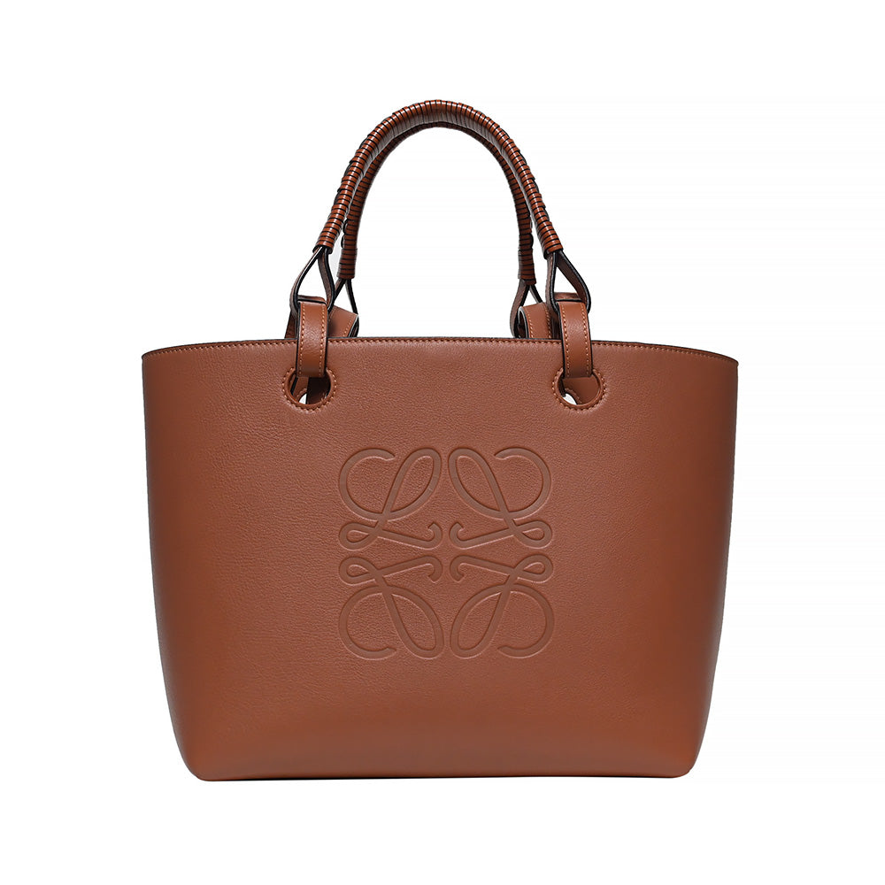 Tan Classic Calfskin Leather Small Anagram Tote Bag (Rented Out)