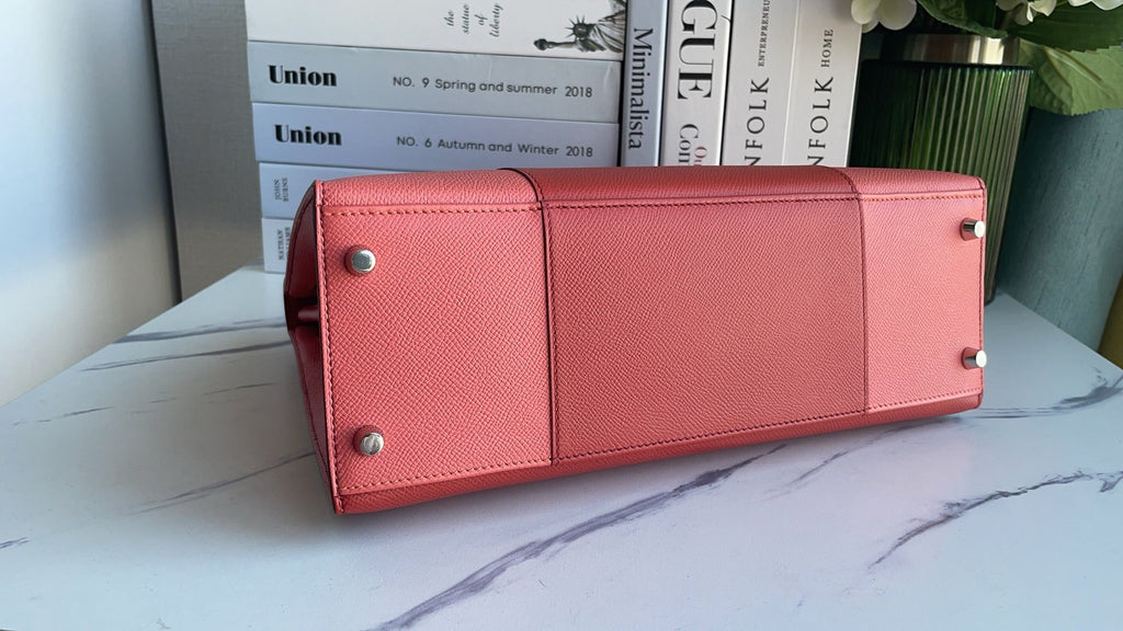 Hermès Kelly 32 Sellier Bi-Color Pink & Coral Epsom (Palladium Hardware)