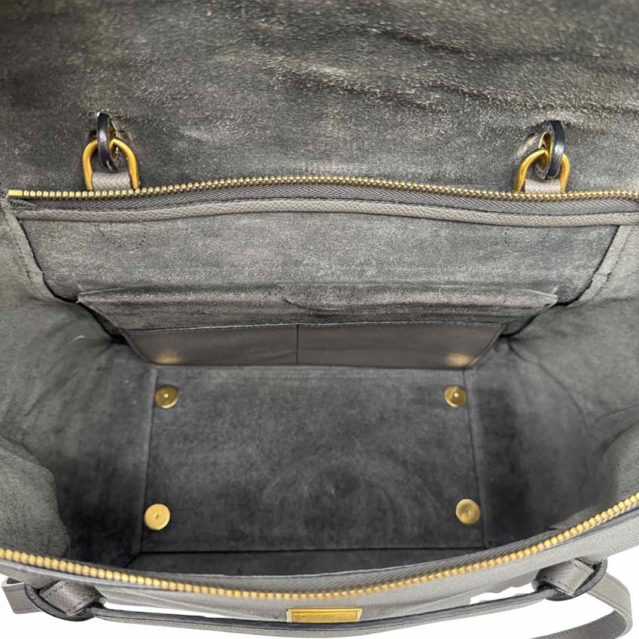 CELINE Grained Calfskin Mini Belt Bag Grey