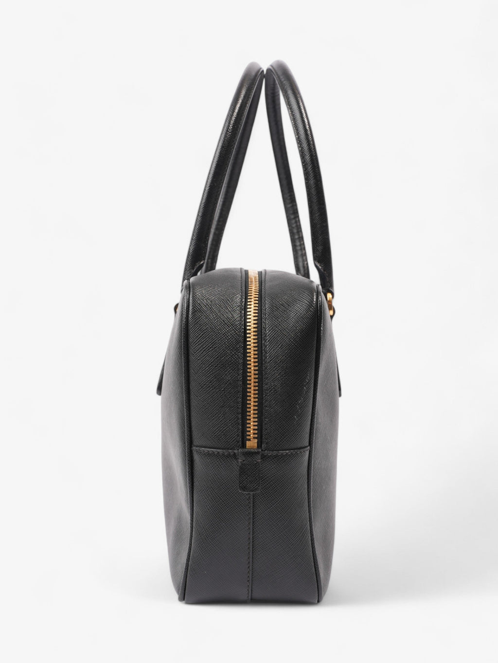Prada Bauletto Tote Bag Black Saffiano Leather