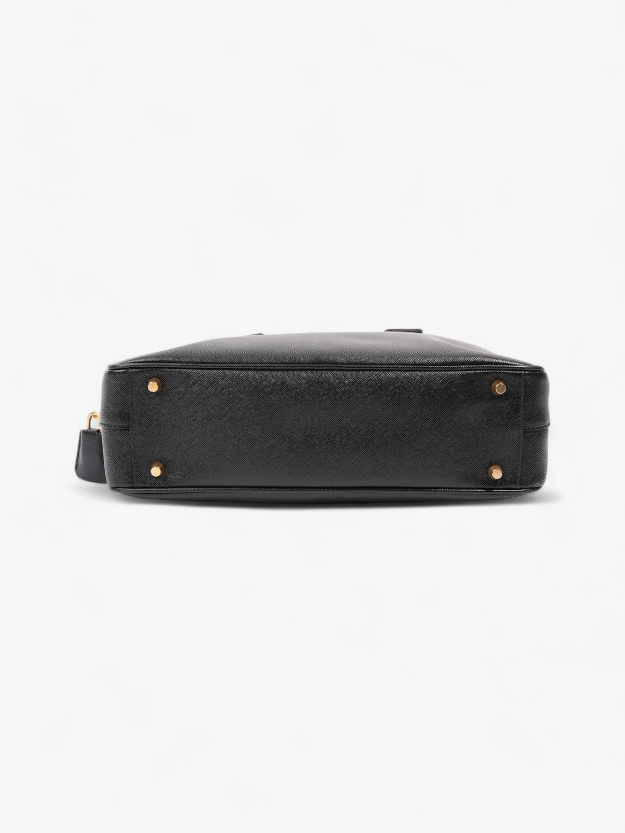 Prada Bauletto Tote Bag Black Saffiano Leather