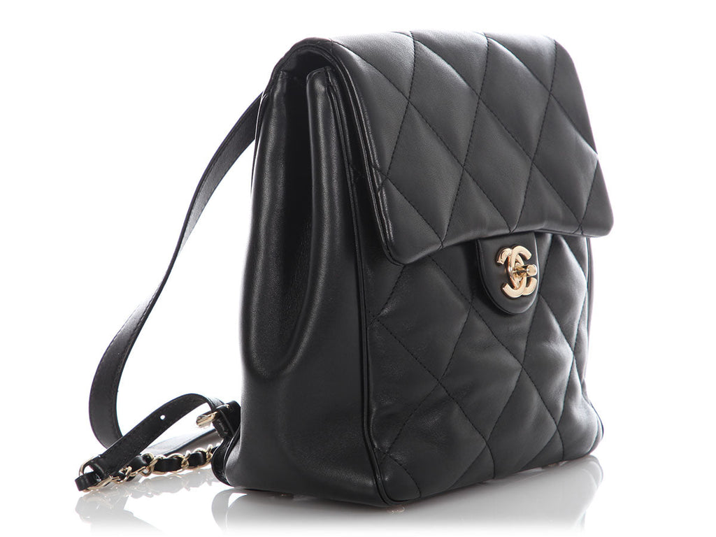 Chanel Small Black Quilted Calfskin Backpack