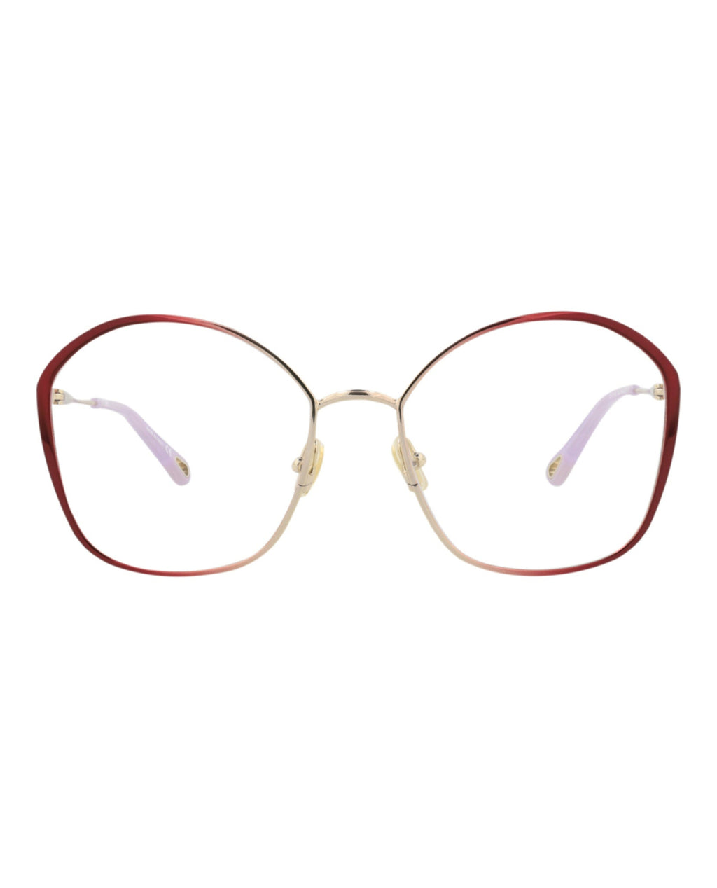 Chloé Womens Square/Rectangle Burgundy Burgundy Transparent Fashion Designer Eyewear