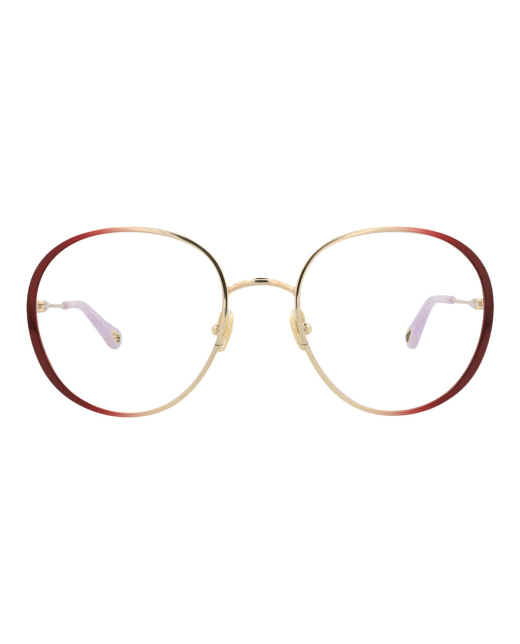 Chloé Womens Round/Oval Burgundy Burgundy Transparent Fashion Designer Eyewear