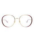 Chloé Womens Round/Oval Burgundy Burgundy Transparent Fashion Designer Eyewear