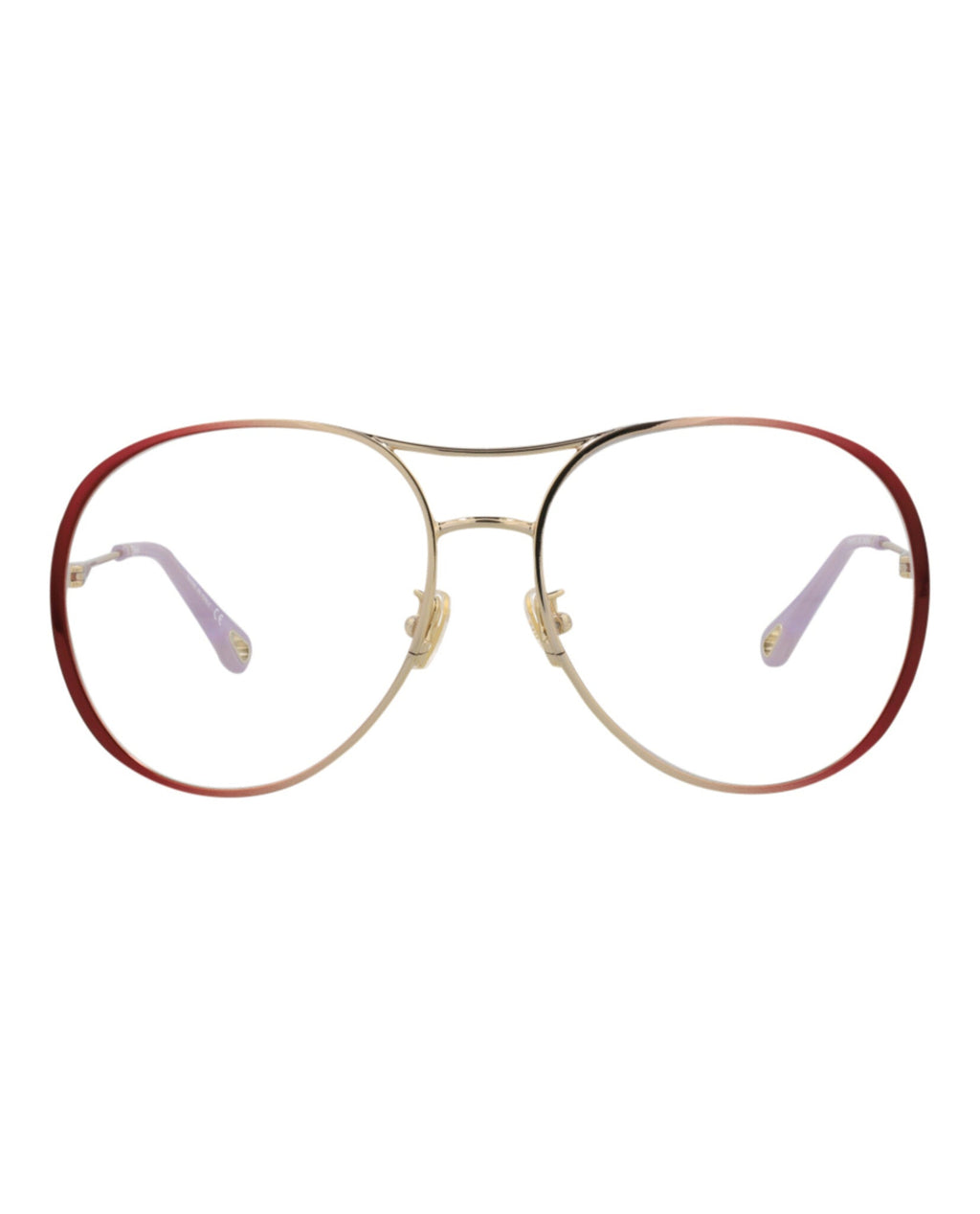 Chloé Womens Aviator Burgundy Burgundy Transparent Fashion Designer Eyewear Burgundy Burgundy Transparent