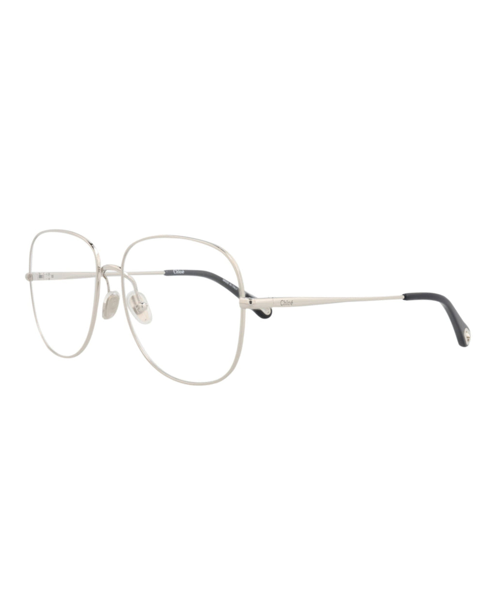 Chloé Womens Aviator Silver Silver Transparent Fashion Designer Eyewear