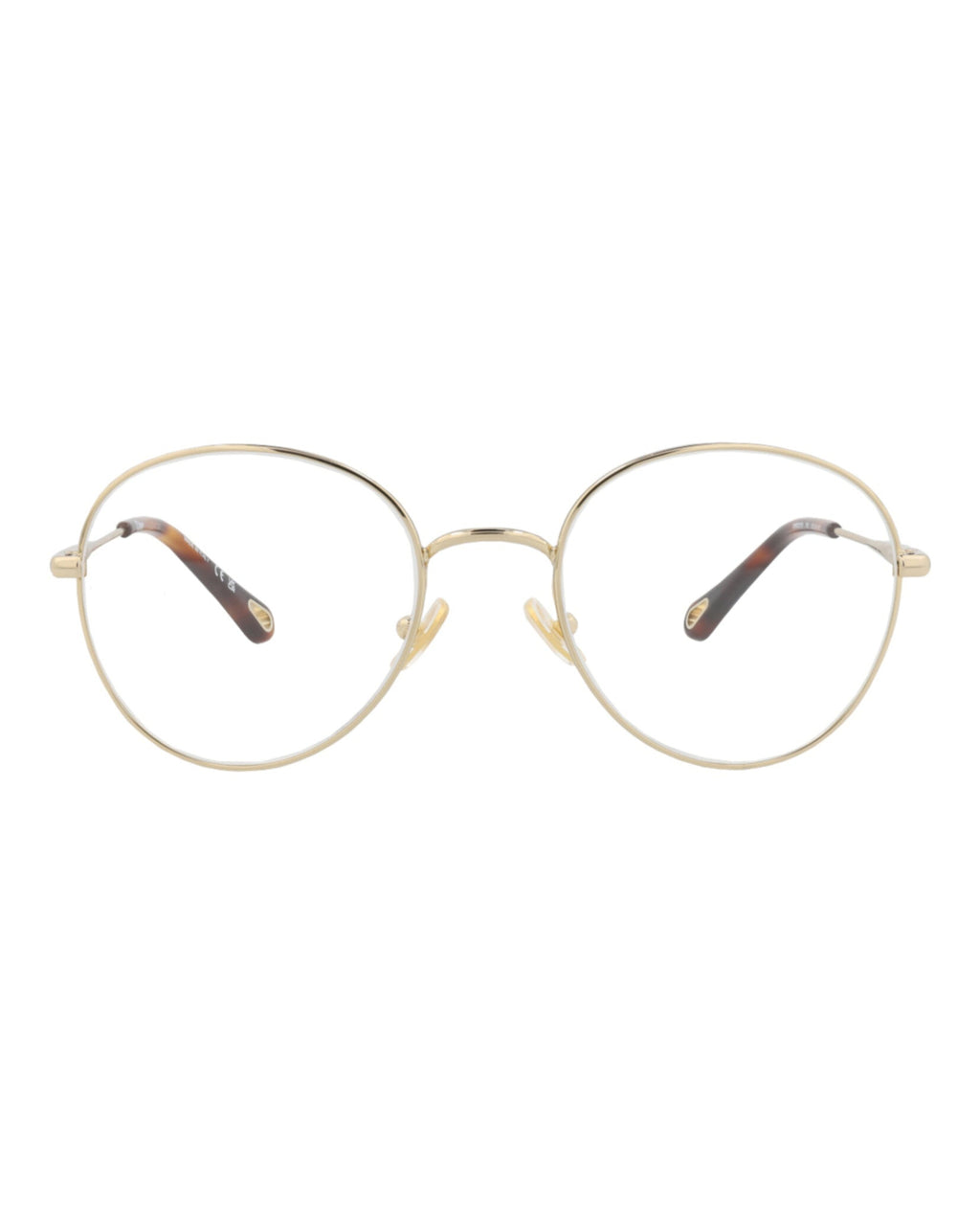 Chloé Womens Round/Oval Gold Gold Transparent Fashion Designer Eyewear