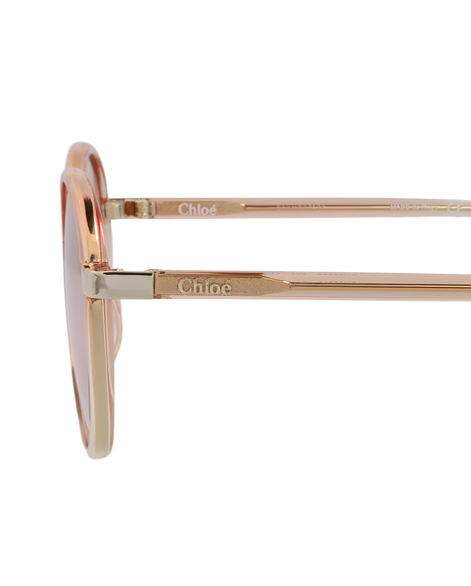 Chloé Womens Round/Oval Orange Orange Transparent Fashion Designer Eyewear