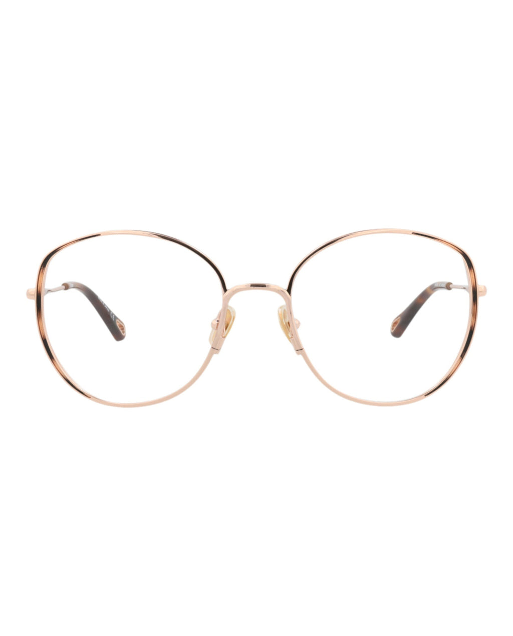 Chloé Womens Round/Oval Gold Gold Transparent Fashion Designer Eyewear