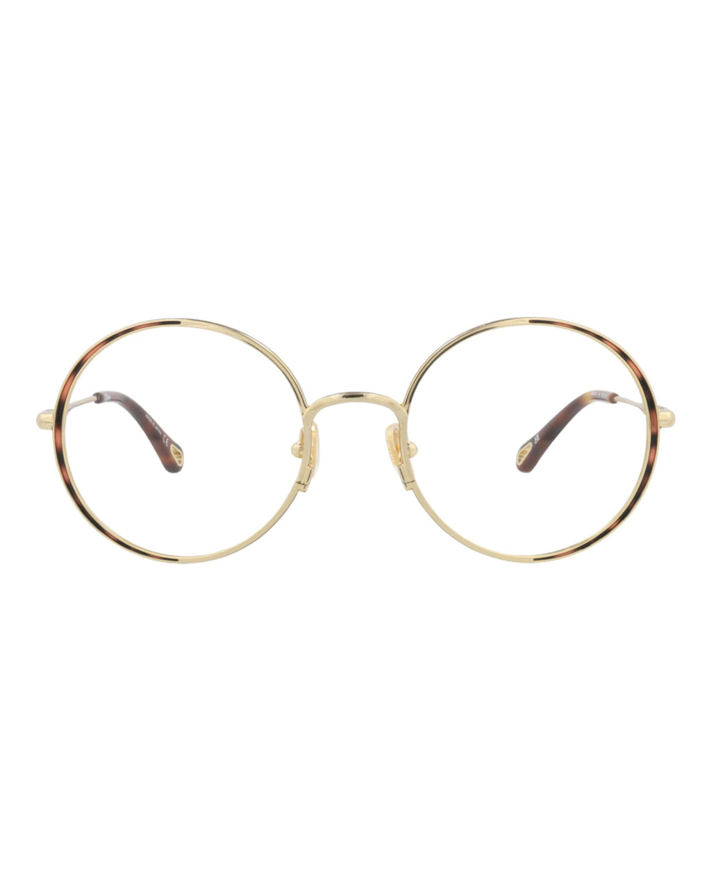 Chloé Womens Round/Oval Gold Gold Transparent Fashion Designer Eyewear