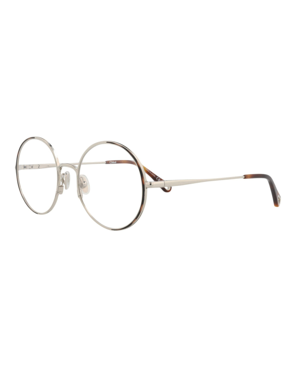 Chloé Womens Round/Oval Silver Silver Transparent Fashion Designer Eyewear