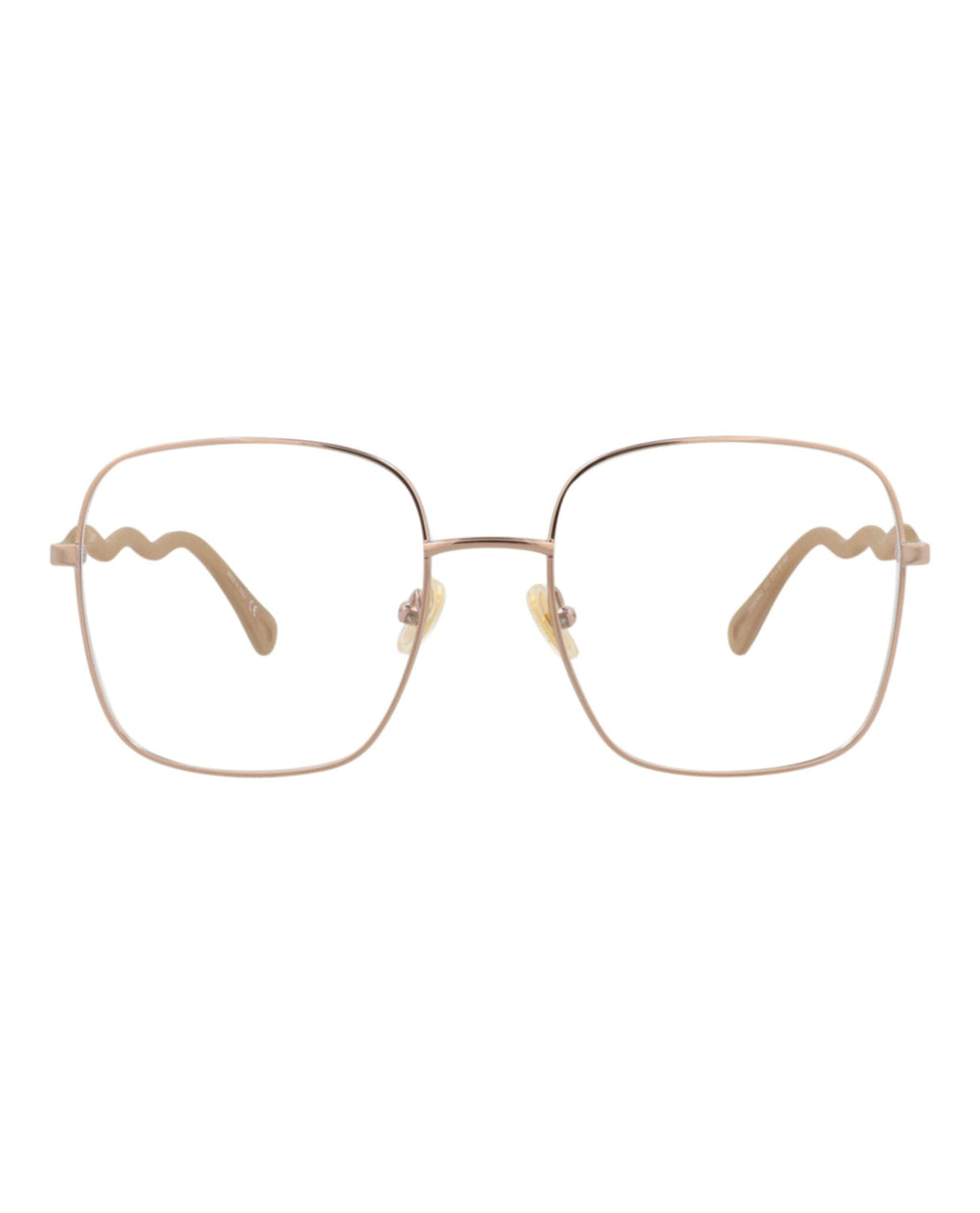 Chloé Womens Square/Rectangle Beige Brown Transparent Fashion Designer Eyewear